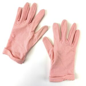 Vintage pink wrist party gloves Fits Small Medium